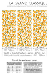 seamless orange fruit peel and stick wallpaper specifiation