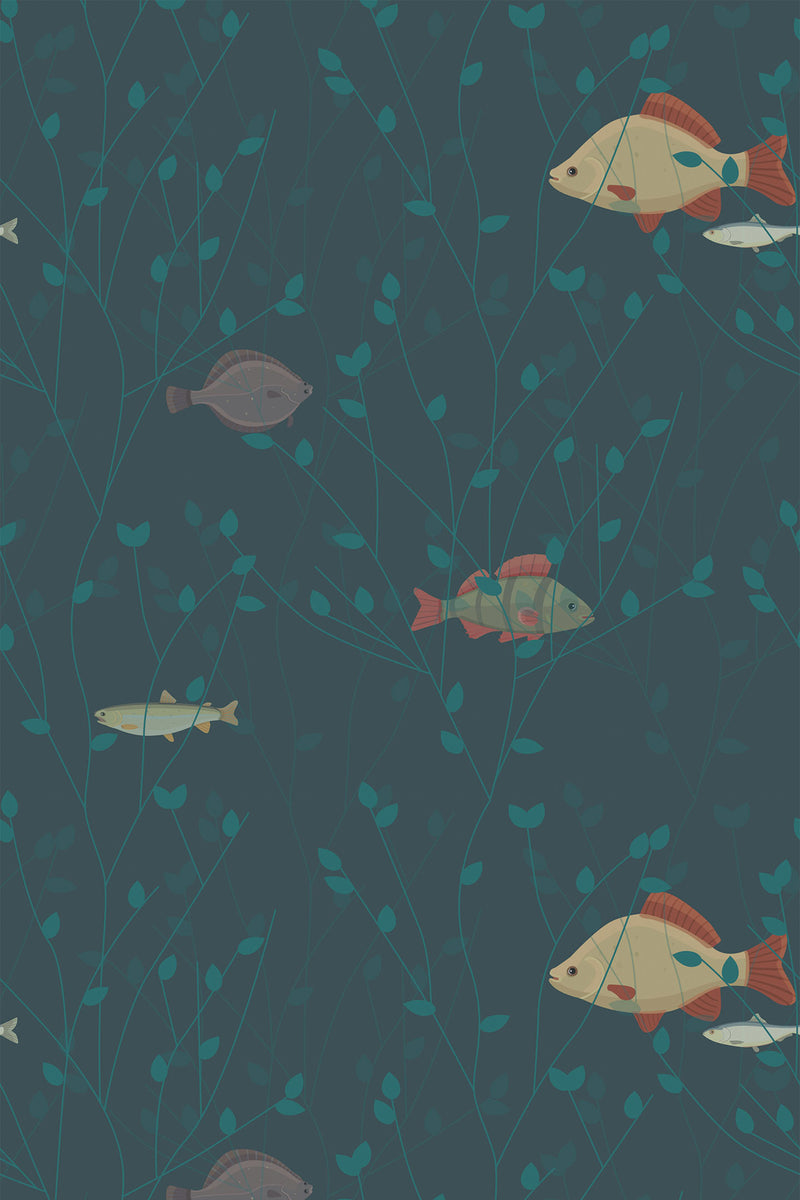 whimsical fish wallpaper pattern repeat