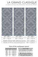 damask victorian peel and stick wallpaper specifiation