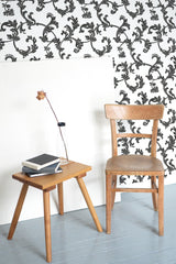 wooden table chair decorative plant blank canvas vintage ornamental self adhesive wallpaper