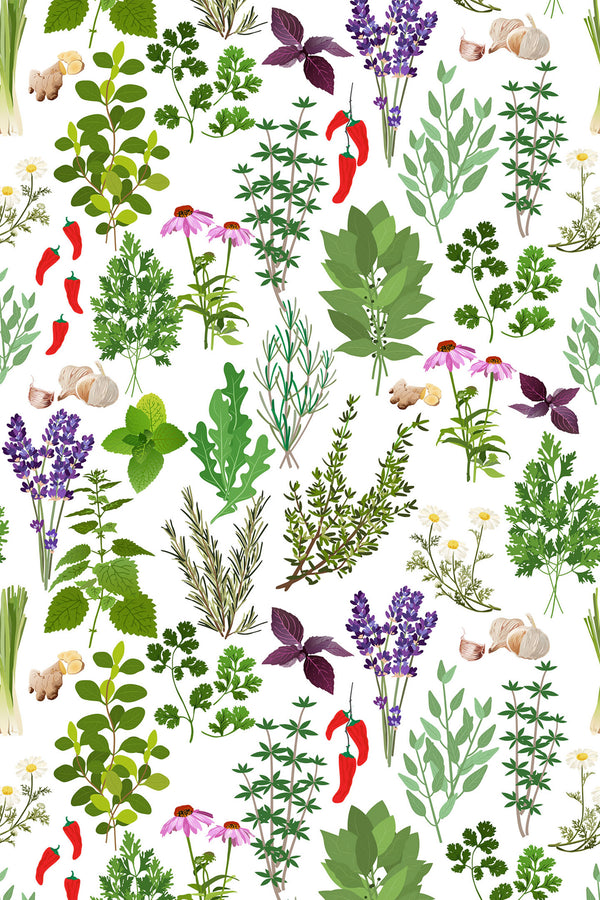 herbs wallpaper pattern repeat