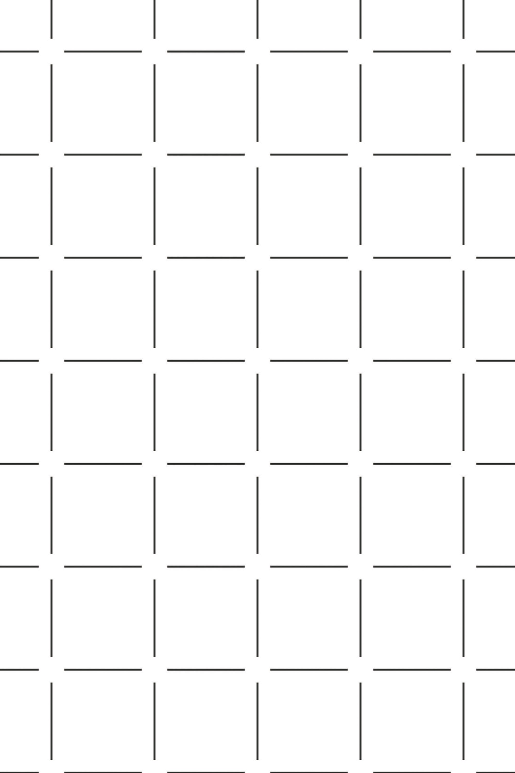 A repeating pattern of thin, black lines forming evenly spaced squares on a white background, creating a minimalist geometric design, peel and stick removable wallpaper.