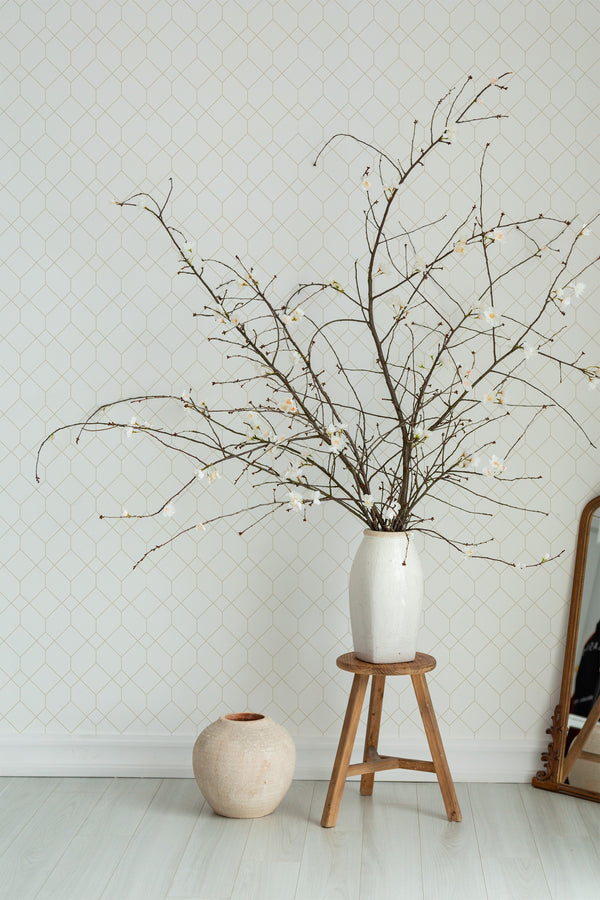 decorative plant vase wooden stool living room mixed rhombus decor
