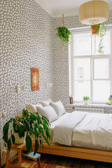 stick and peel wallpaper leaf print pattern bedroom boho wall decor green plants
