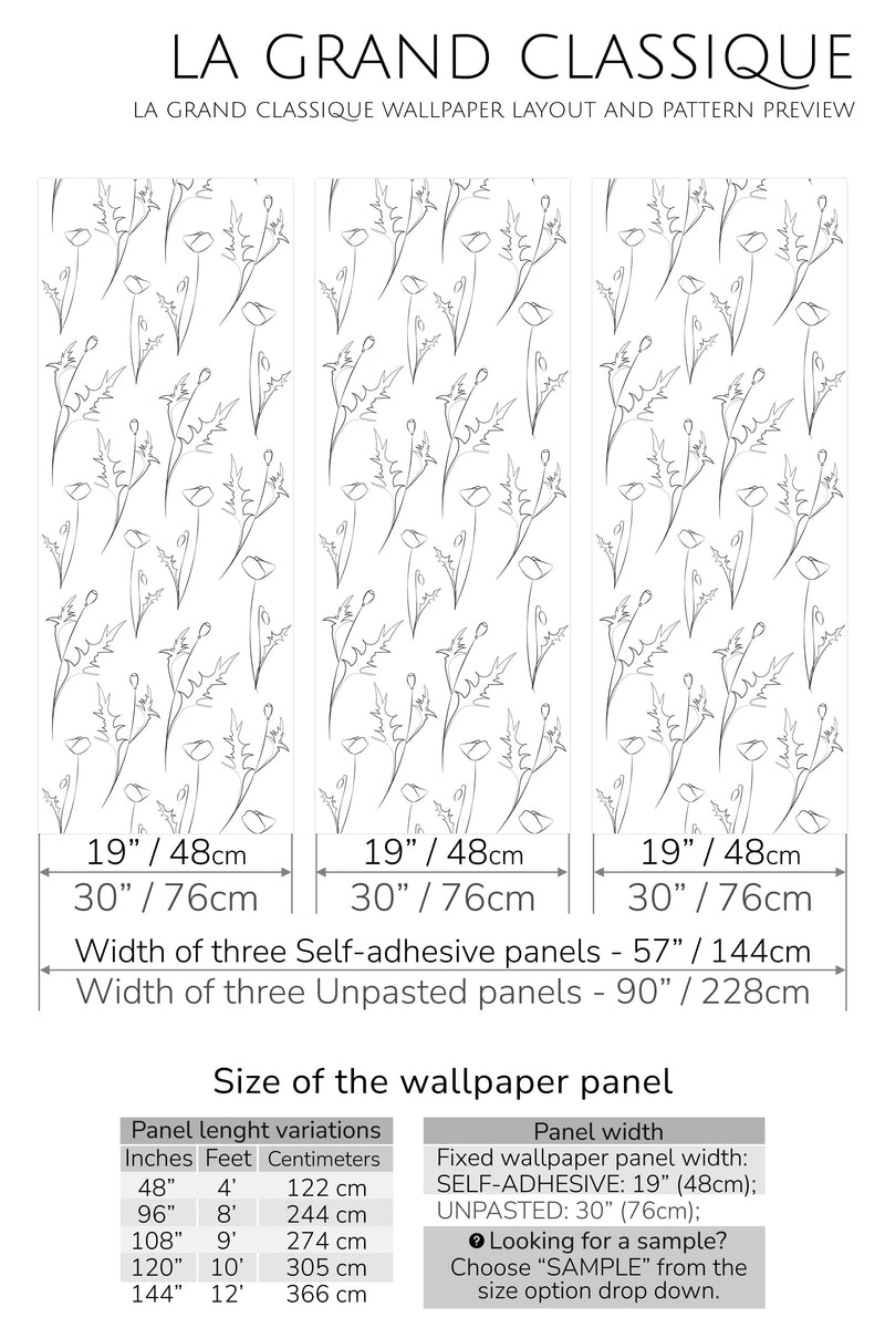 seamless floral peel and stick wallpaper specifiation