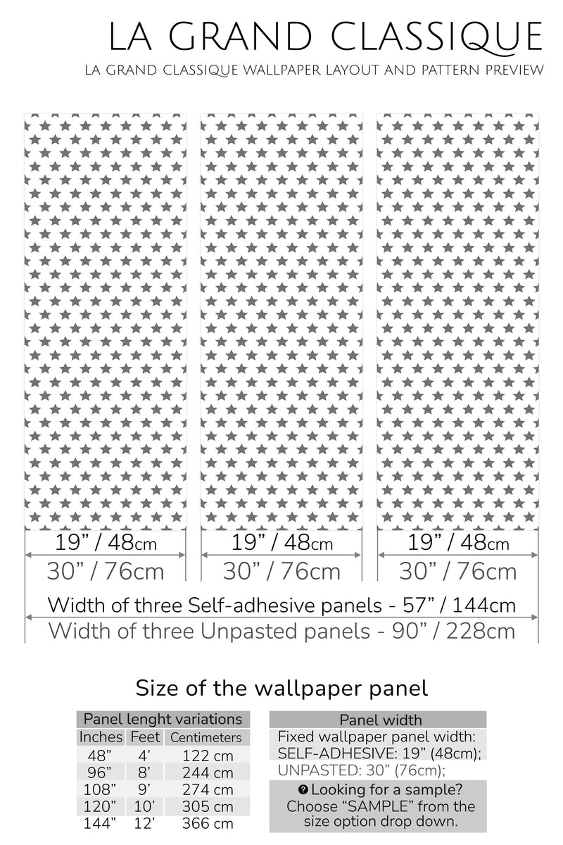 stars grid peel and stick wallpaper specifiation