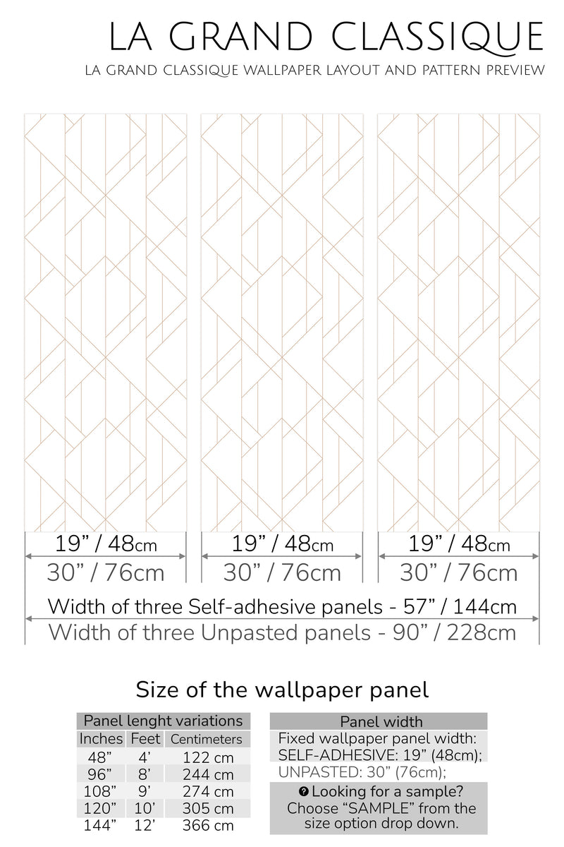 modern geometric peel and stick wallpaper specifiation