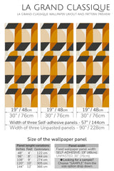 abstract geometric peel and stick wallpaper specifiation
