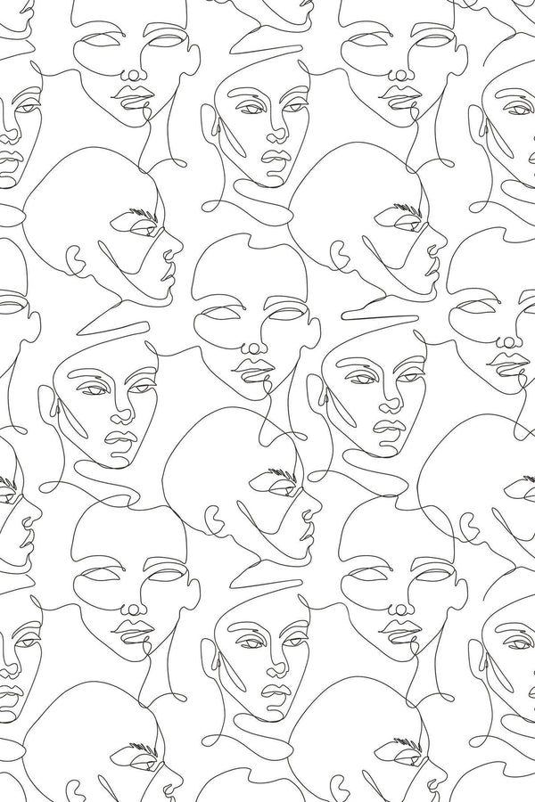 line art face wallpaper pattern repeat