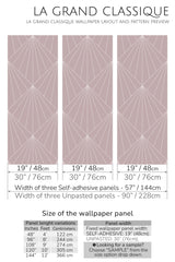 art deco geometric peel and stick wallpaper specifiation