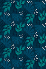 dark blue leaf wallpaper pattern repeat