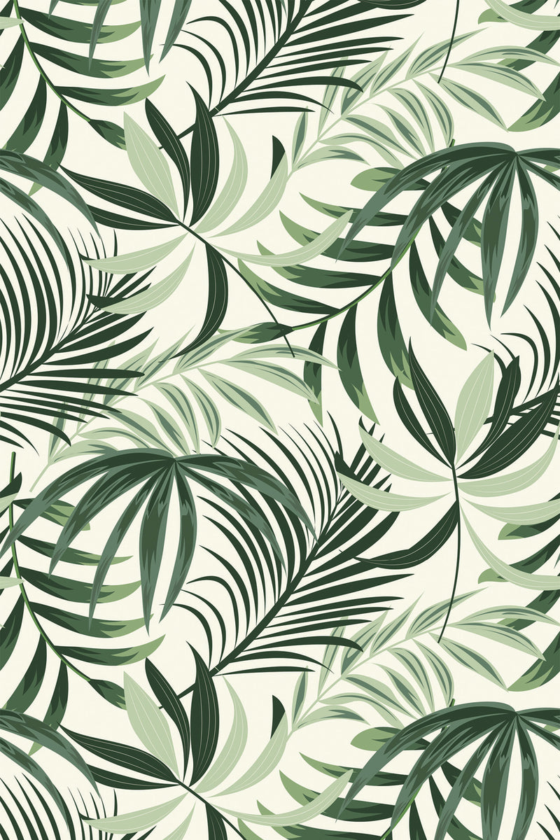 green tropical leaf wallpaper pattern repeat