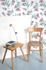 wooden table chair decorative plant blank canvas watercolor flowers self adhesive wallpaper