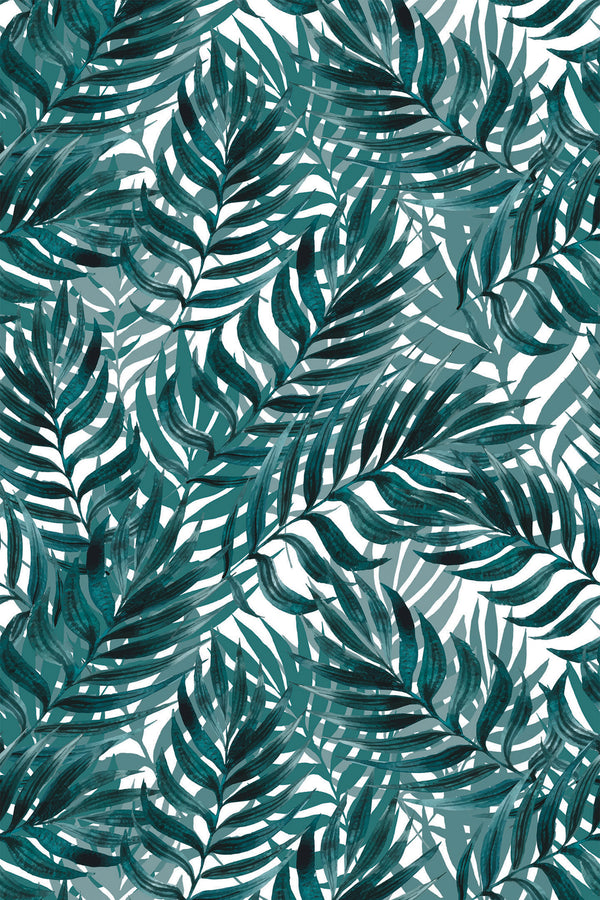 blue tropical leaf wallpaper pattern repeat