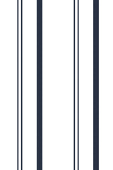 Navy blue vertical stripes on a white background with varying stripe widths, peel and stick removable wallpaper.