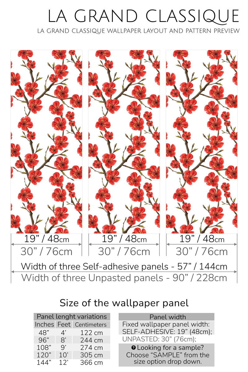 spring flowers peel and stick wallpaper specifiation