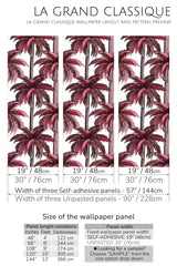 pink palm trees peel and stick wallpaper specifiation
