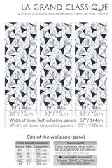 navy mosaic peel and stick wallpaper specifiation