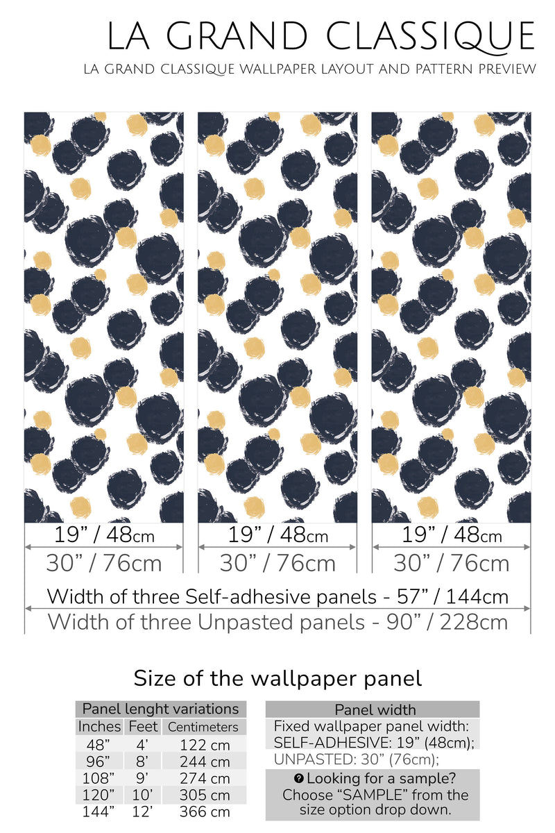 big paint spots peel and stick wallpaper specifiation