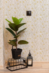 hallway interior green plant black lantern citrus tree temporary wallpaper