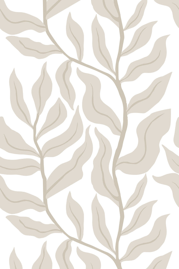 vintage cream leaf wallpaper pattern repeat