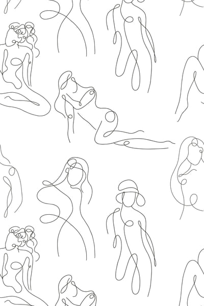 Body Lineing Body line art Peel and Stick Removable Wallpaper