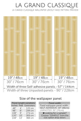 yellow retro geometric peel and stick wallpaper specifiation