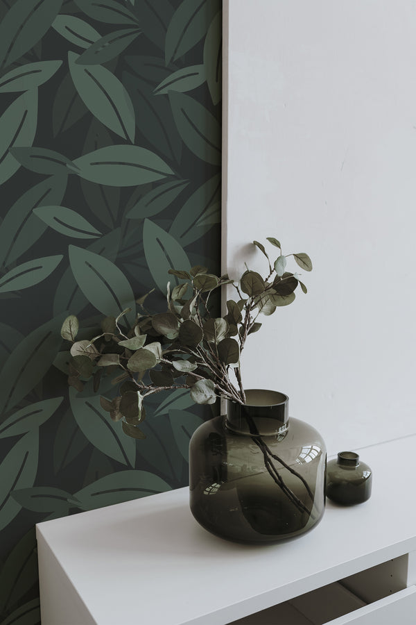 home decor plant decorative vase living room bold green leaf pattern