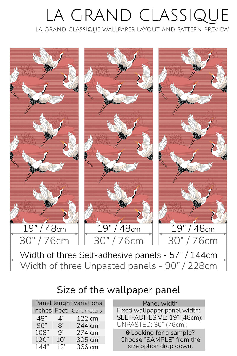 bird pattern peel and stick wallpaper specifiation