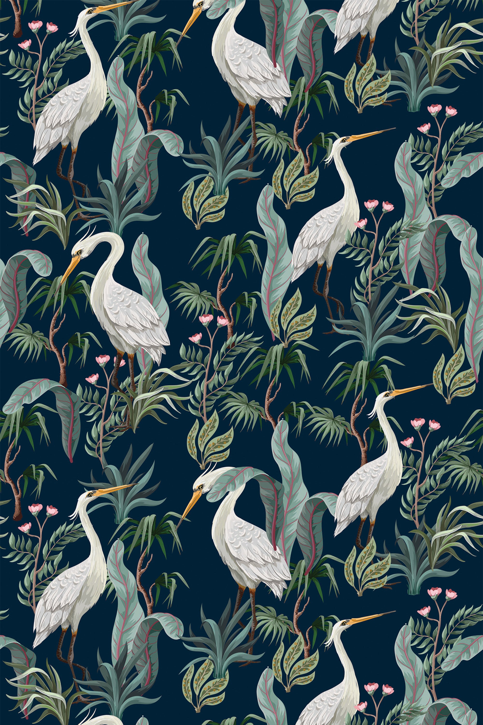 Crane Pattern Removable or Traditional Wallpaper – La Grand Classique