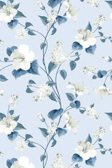 blue floral wallpaper pattern repeat