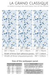 blue floral peel and stick wallpaper specifiation