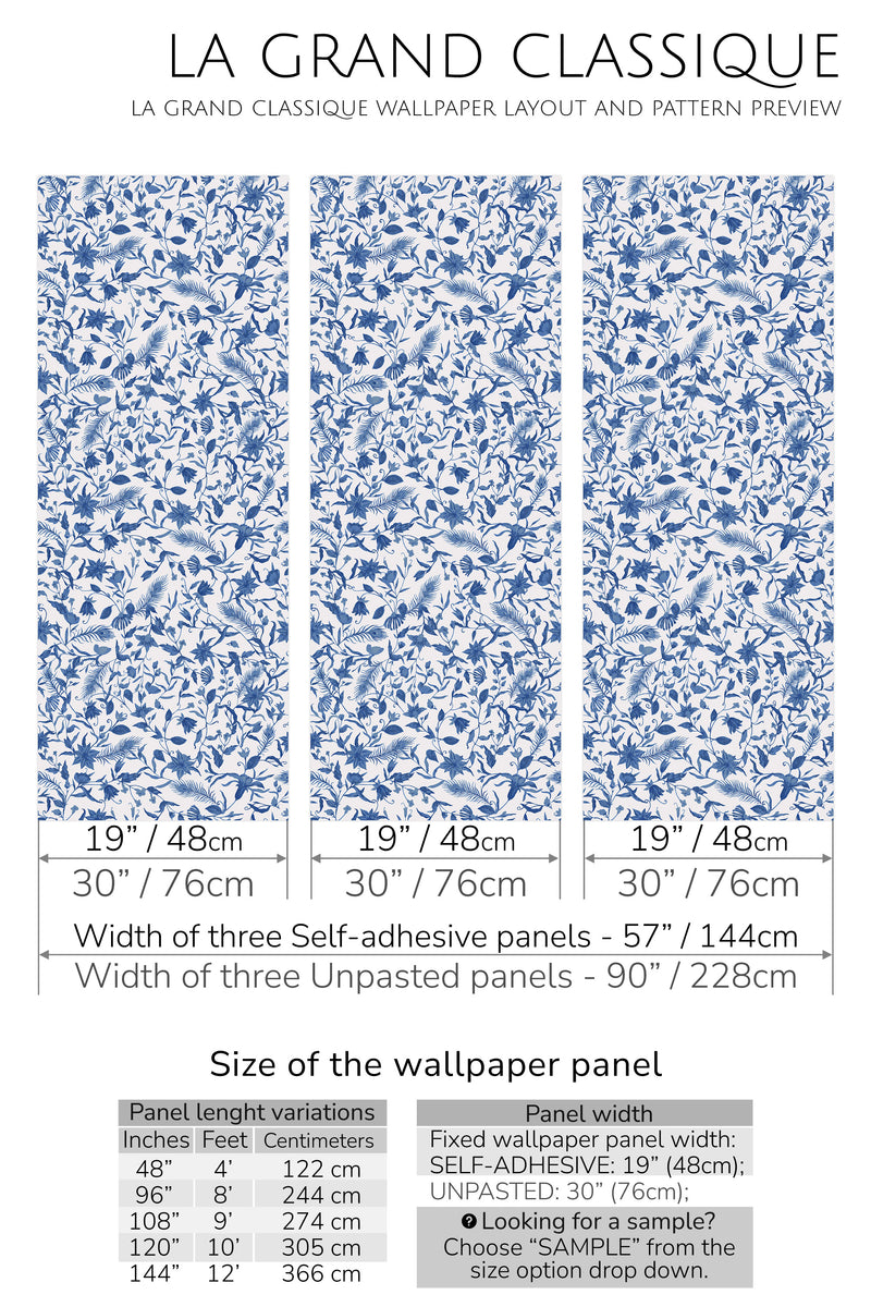 blue farmhouse peel and stick wallpaper specifiation