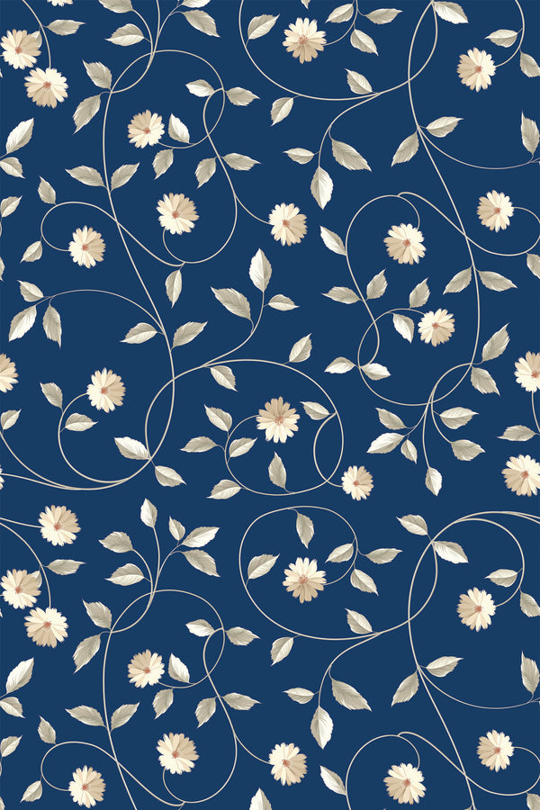Blue golden floral