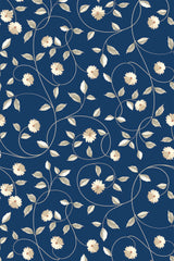 blue golden floral wallpaper pattern repeat