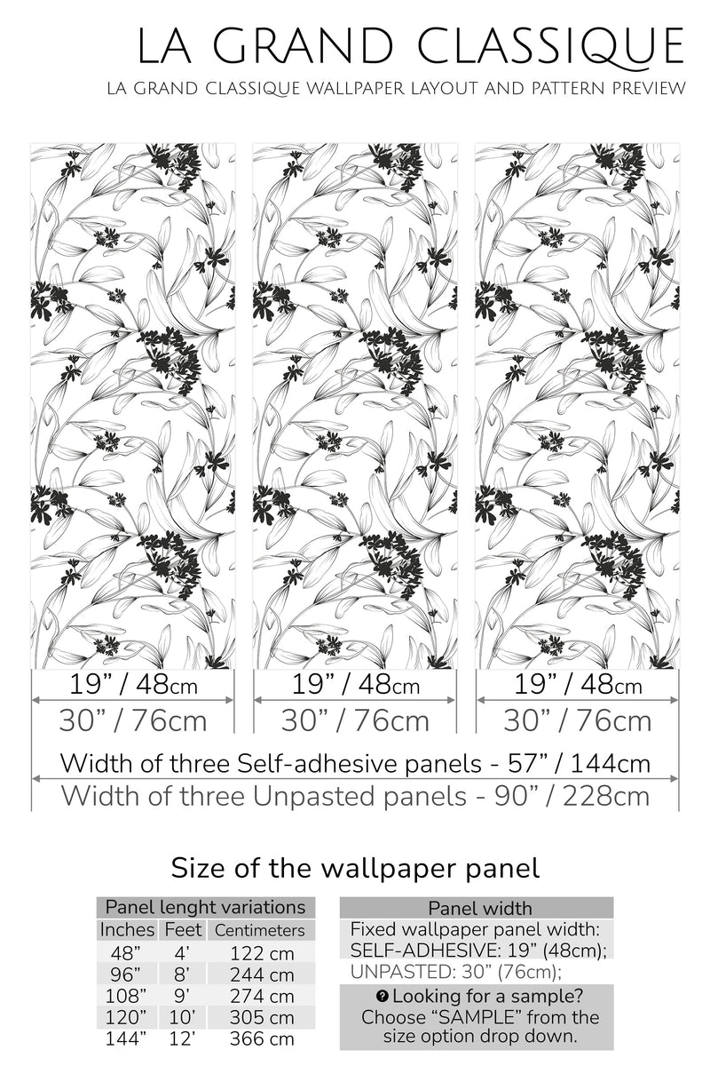 aesthetic floral peel and stick wallpaper specifiation