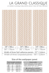 brush herringbone peel and stick wallpaper specifiation