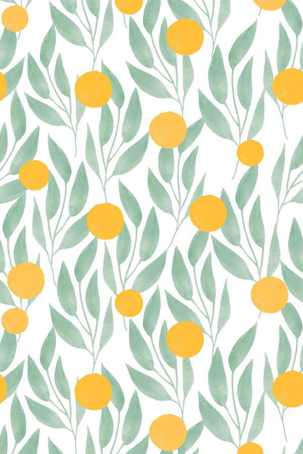 orange tree wallpaper pattern repeat