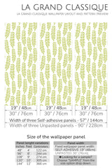 green leaf line peel and stick wallpaper specifiation