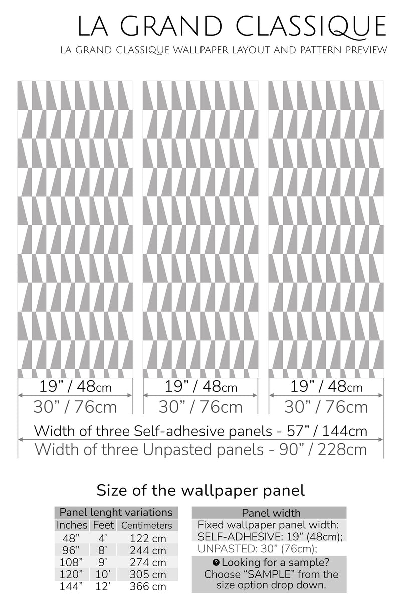 triangles peel and stick wallpaper specifiation