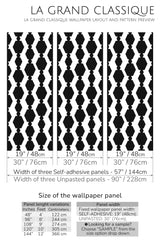 black bold geometric peel and stick wallpaper specifiation