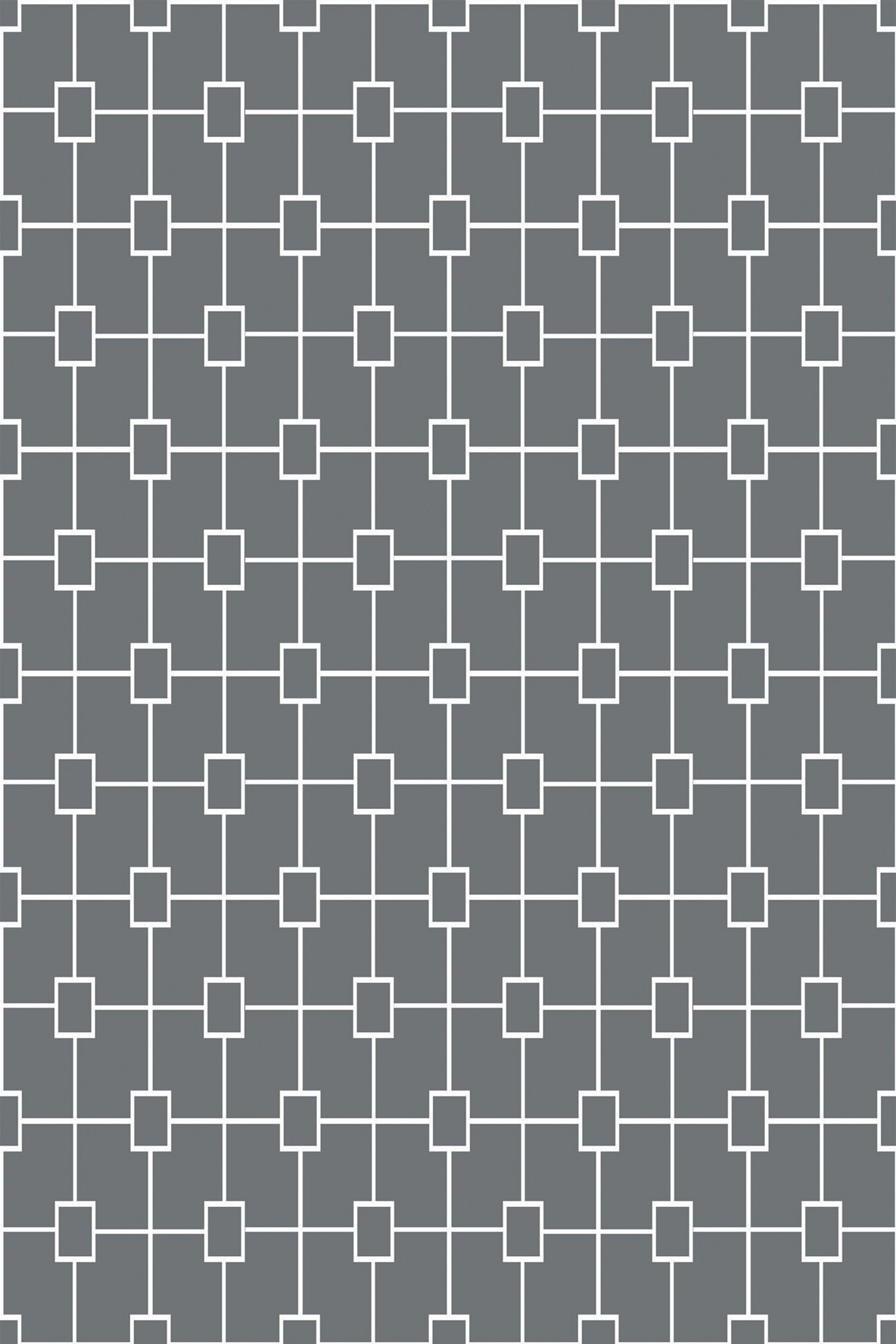 A geometric grid pattern with white intersecting lines and small squares on a dark gray background, peel and stick removable wallpaper.