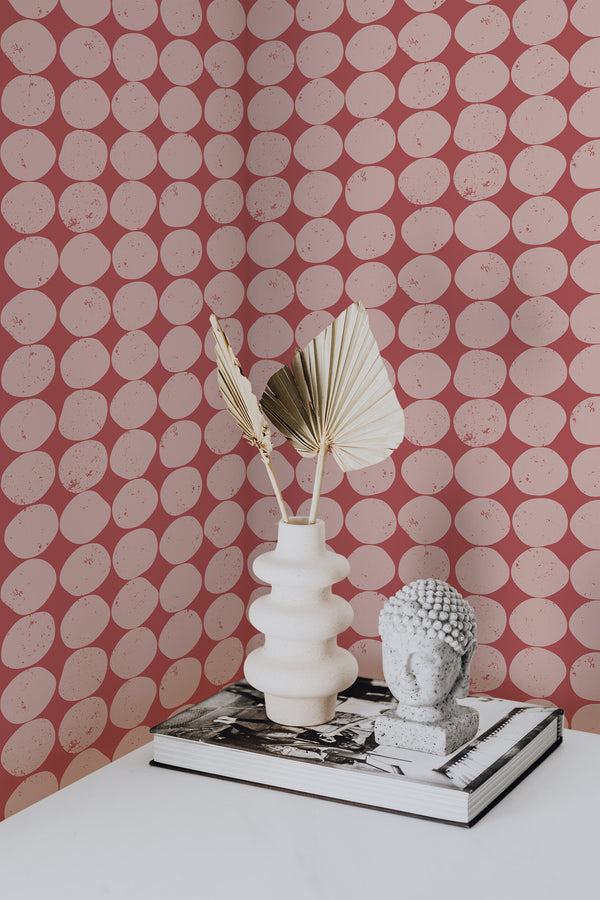 wallpaper for walls eclectic circle pattern modern sophisticated vase statue home decor