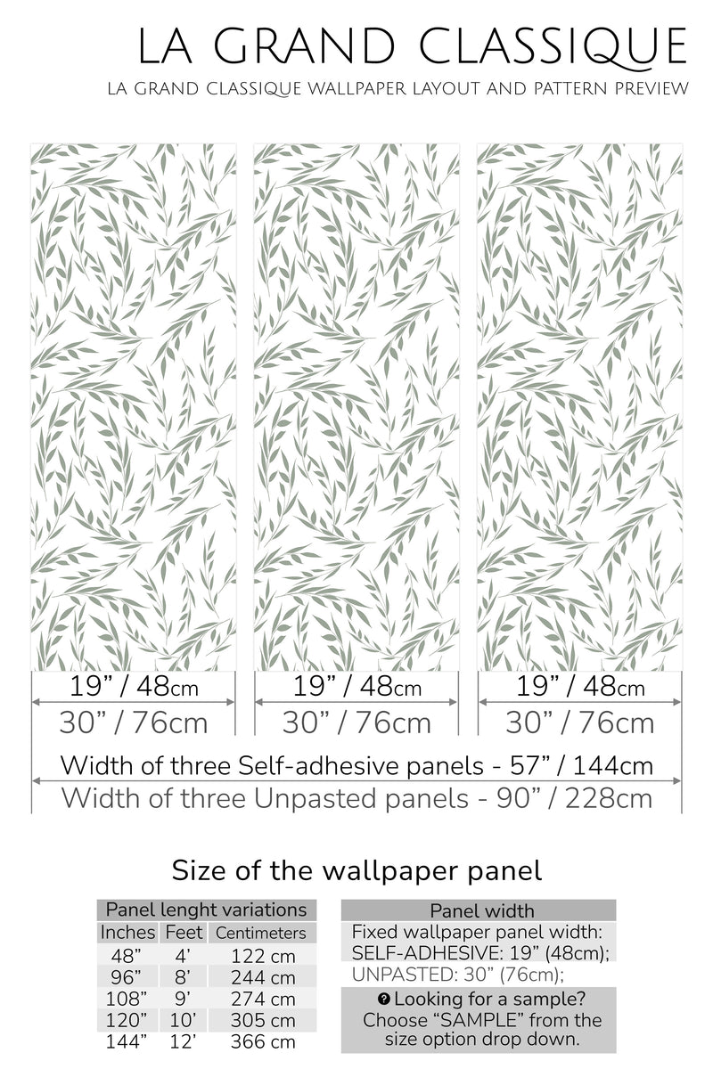 leaf design peel and stick wallpaper specifiation