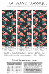 bold flamingo peel and stick wallpaper specifiation