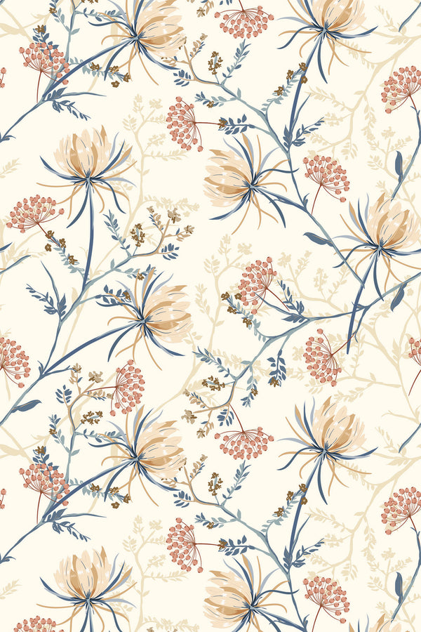 vintage neutral floral wallpaper pattern repeat