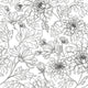Vintage floral line art Wallpaper
