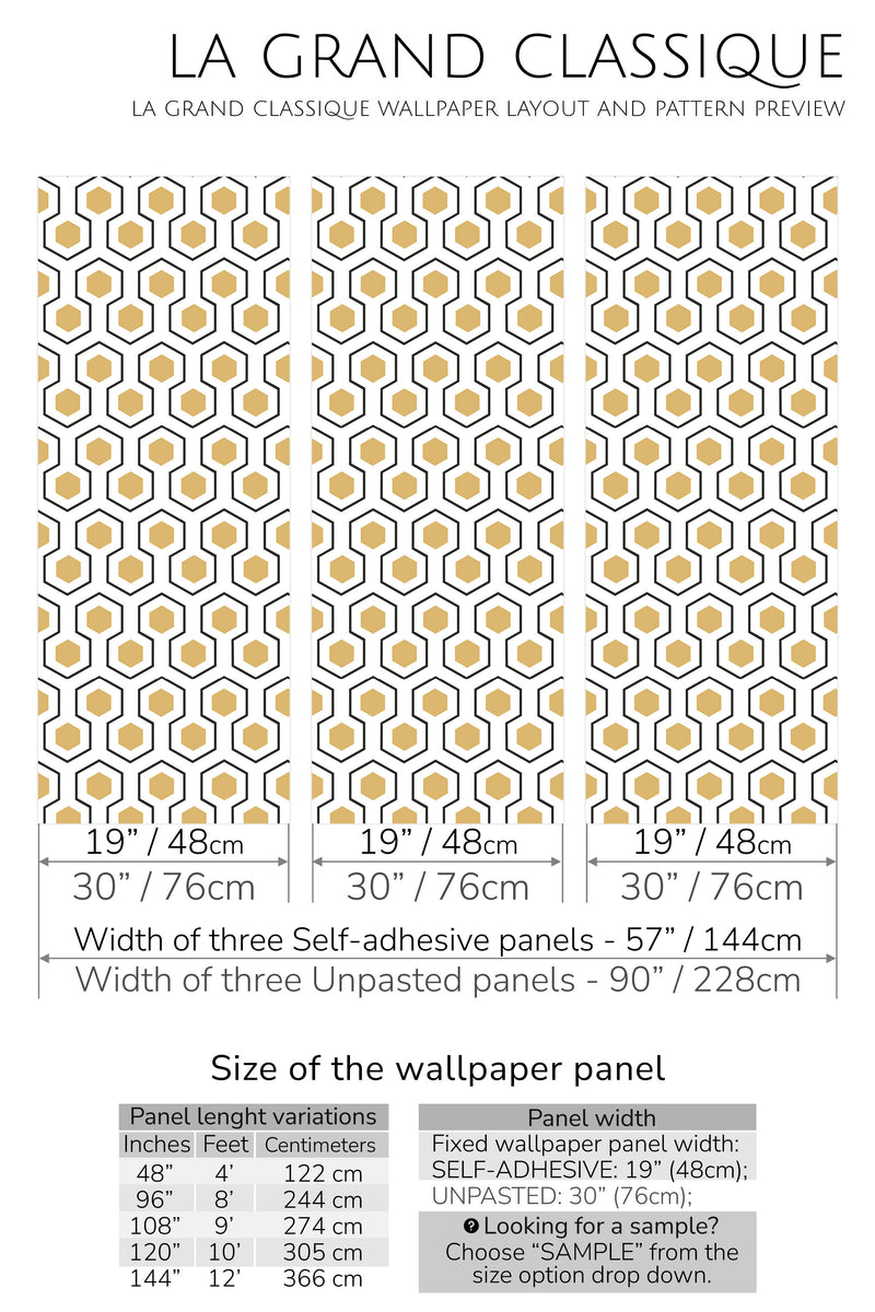 honeycomb peel and stick wallpaper specifiation