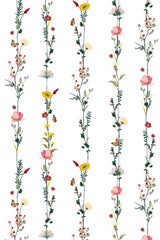 minimal floral line wallpaper pattern repeat