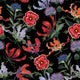 Black magic floral Wallpaper